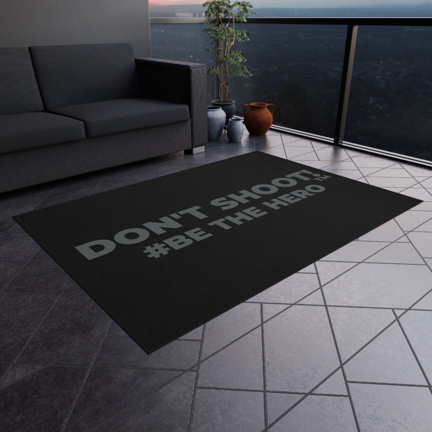 DON'T SHOOT! #BE THE HERO™ OUTDOOR RUG WORLDWIDE SHIPPING
