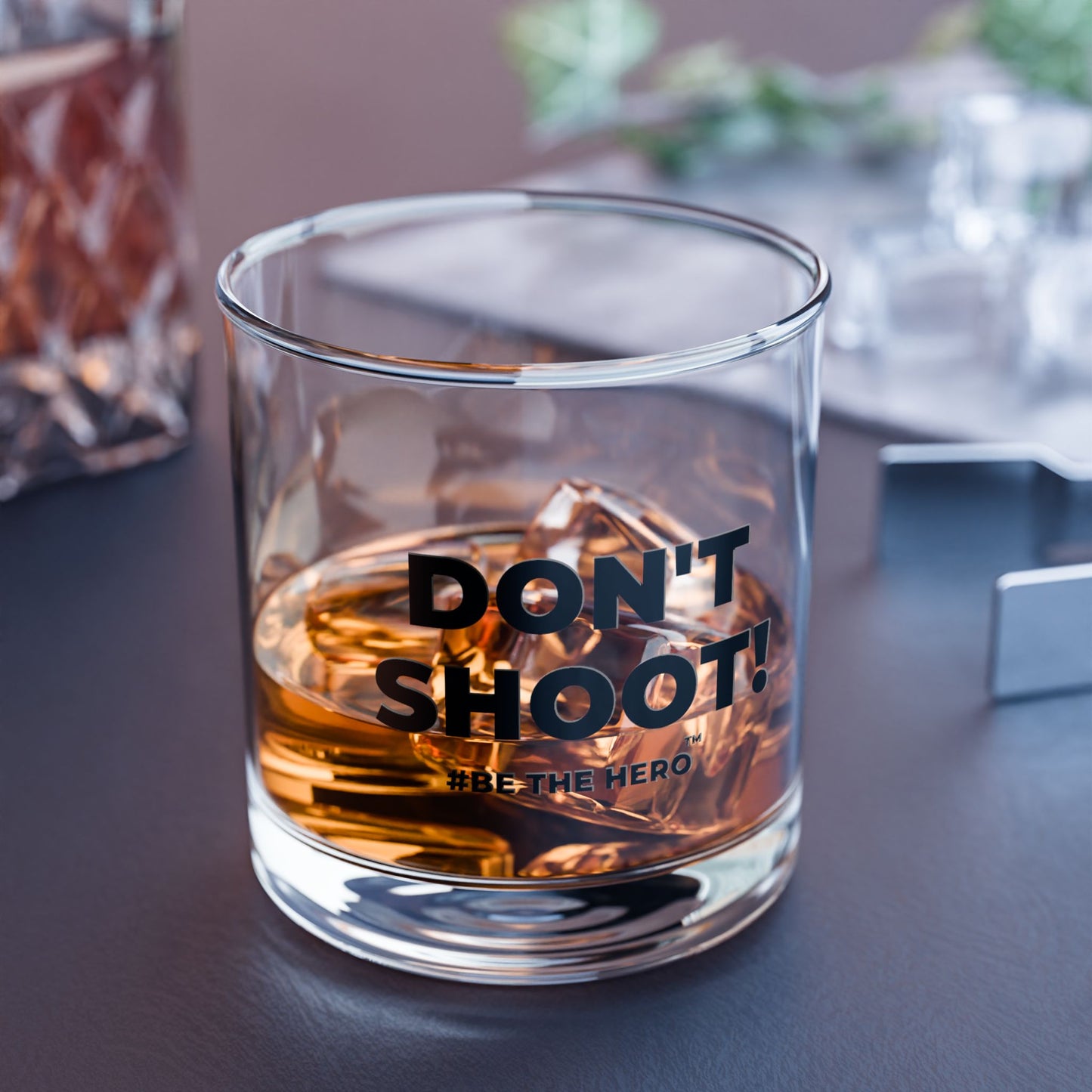 DON'T SHOOT! #BE THE HERO™ ROCKS GLASS WORLDWIDE SHIPPING