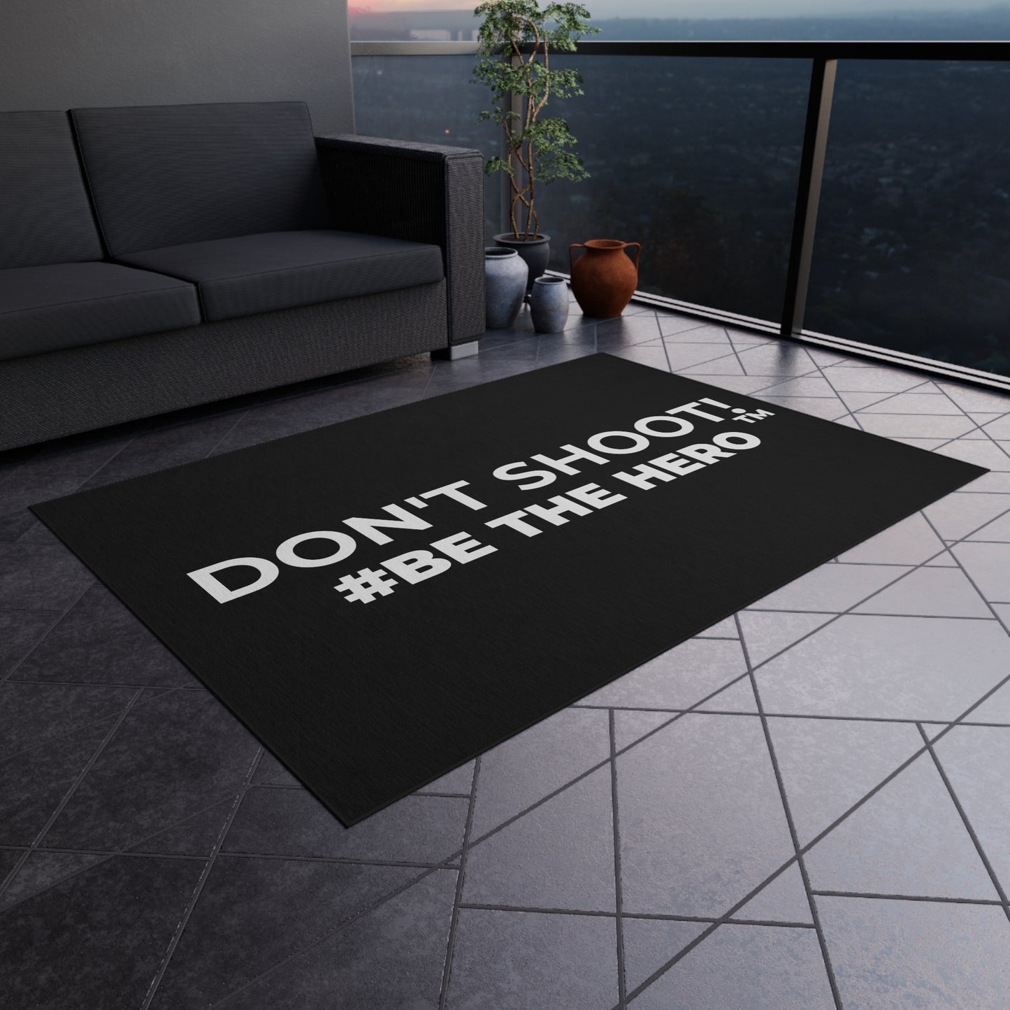 DON'T SHOOT! #BE THE HERO™ OUTDOOR RUG WORLDWIDE SHIPPING