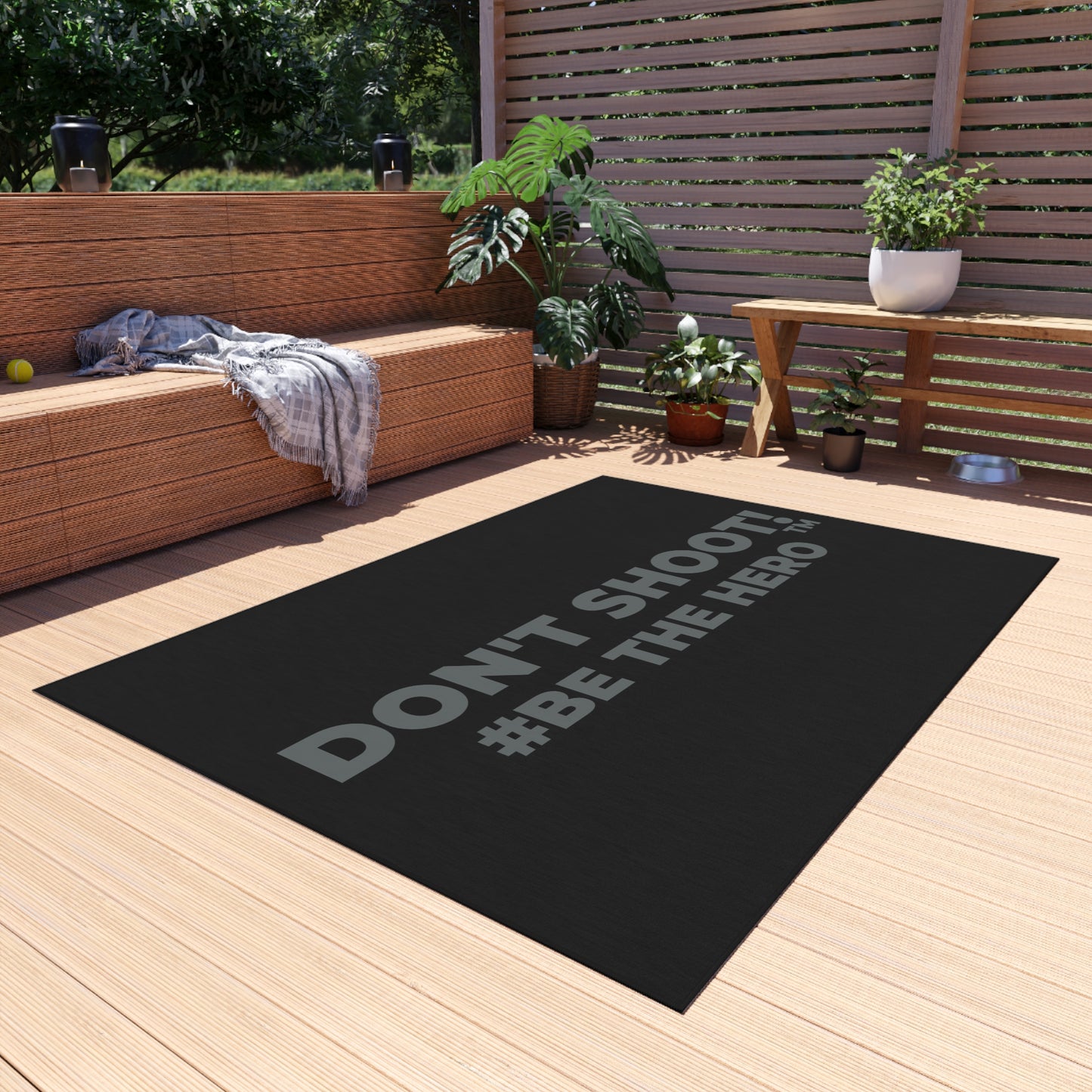DON'T SHOOT! #BE THE HERO™ OUTDOOR RUG WORLDWIDE SHIPPING