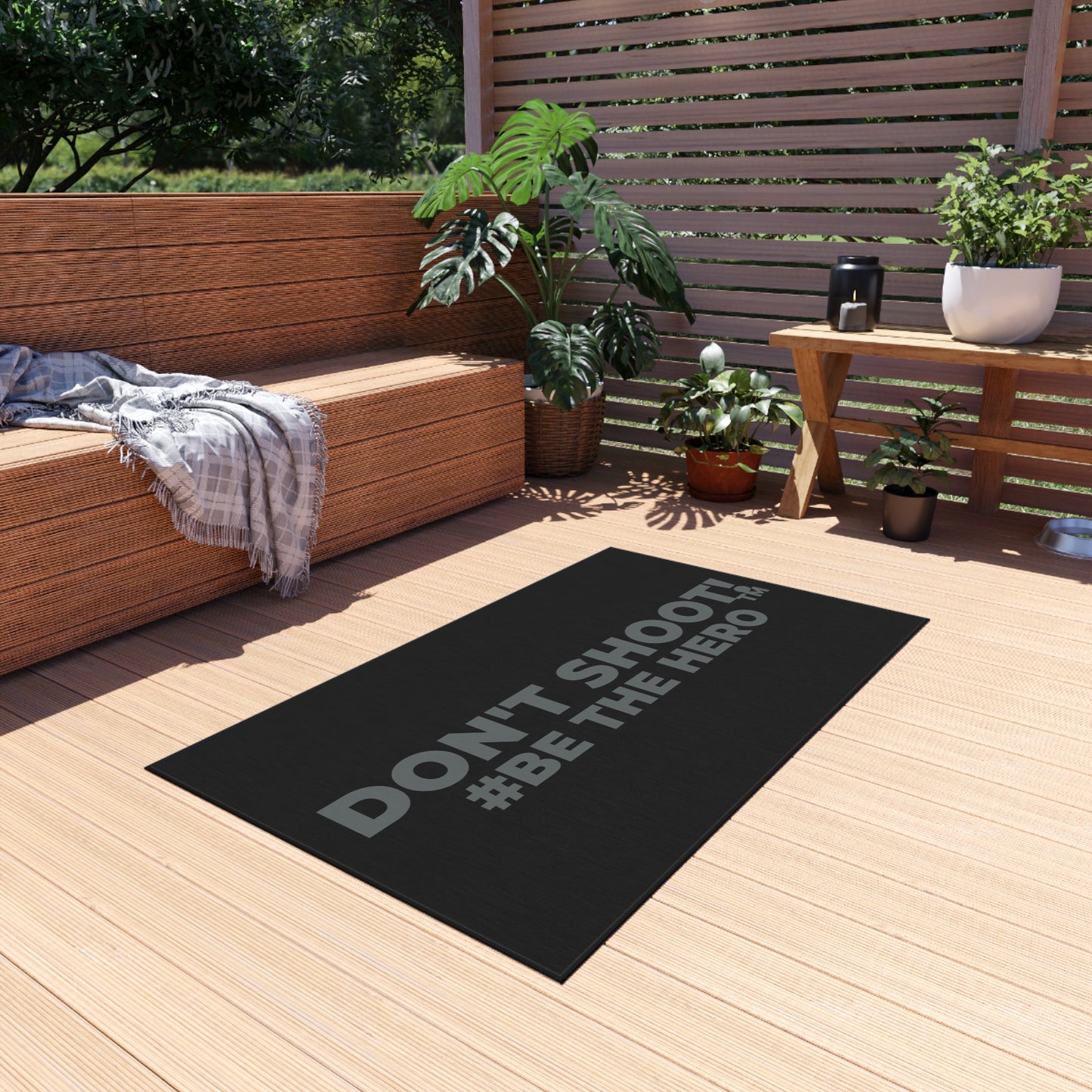 DON'T SHOOT! #BE THE HERO™ OUTDOOR RUG WORLDWIDE SHIPPING