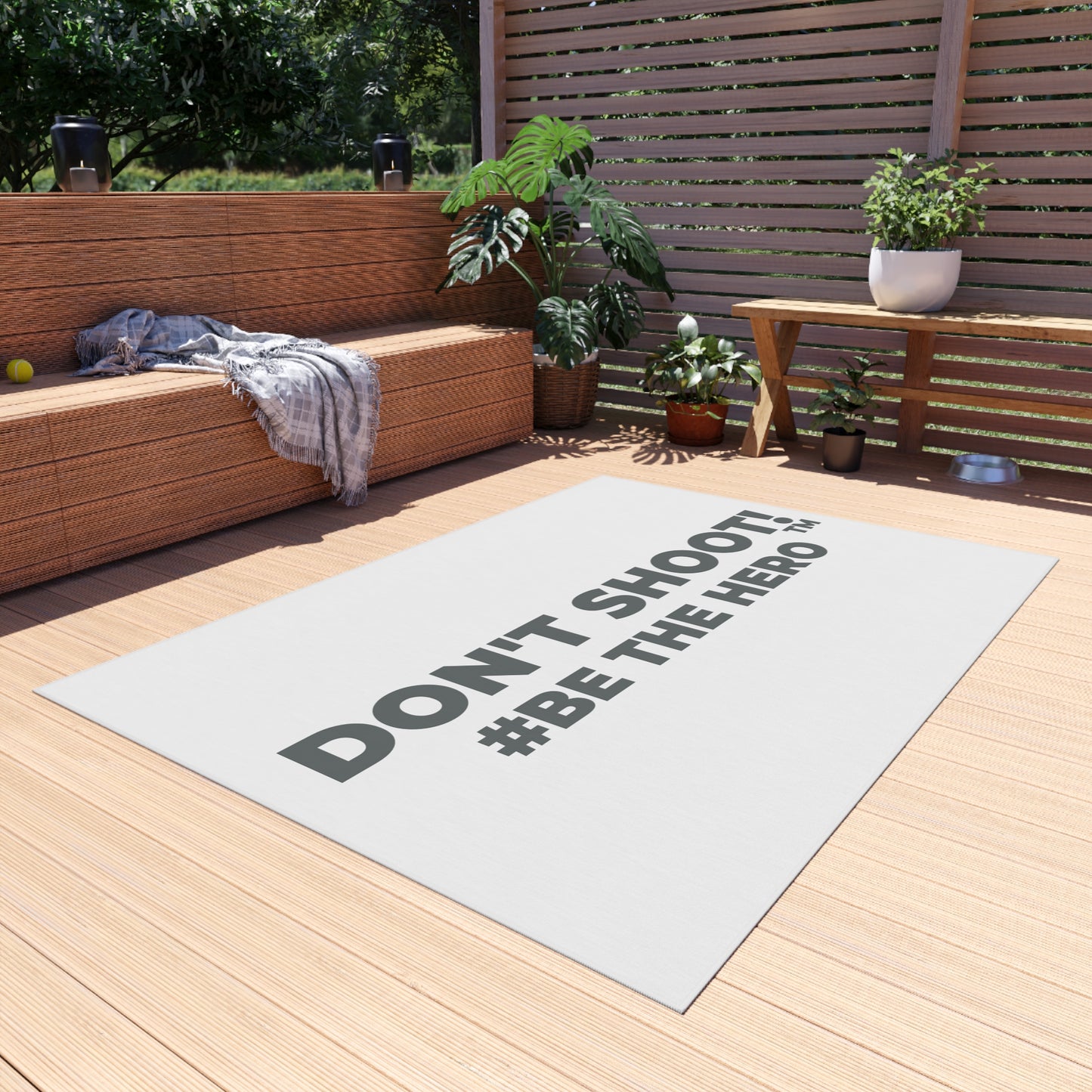 DON'T SHOOT! #BE THE HERO™ OUTDOOR RUG WORLDWIDE SHIPPING