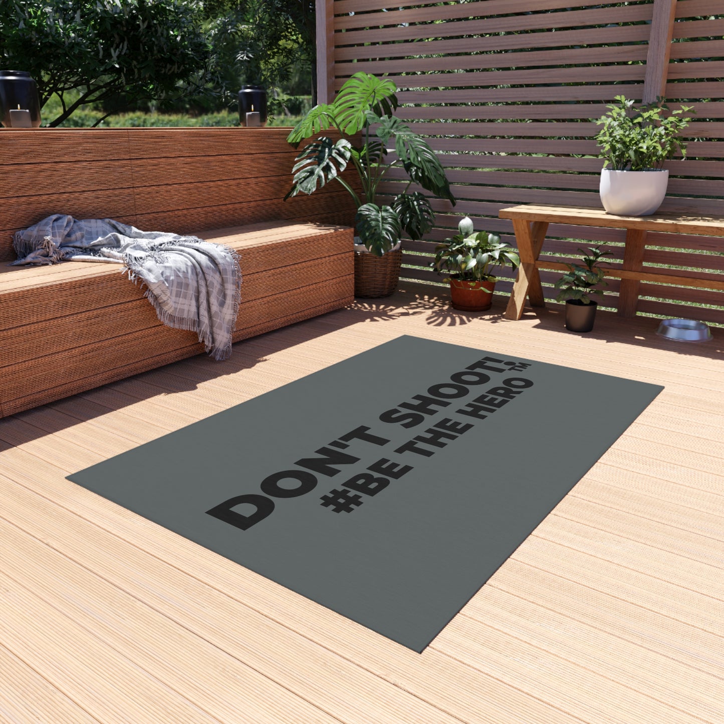 DON'T SHOOT! #BE THE HERO™ OUTDOOR RUG WORLDWIDE SHIPPING
