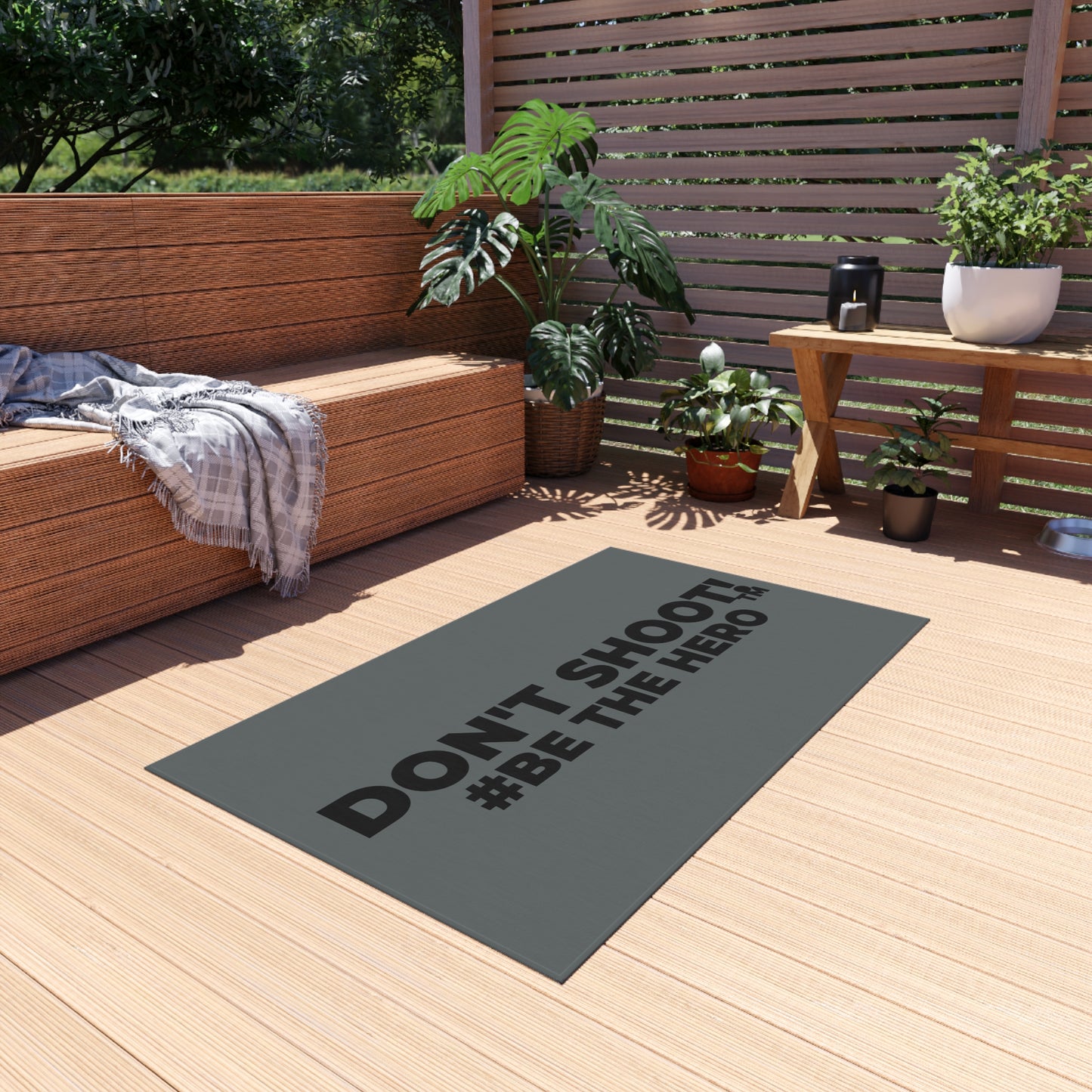 DON'T SHOOT! #BE THE HERO™ OUTDOOR RUG WORLDWIDE SHIPPING
