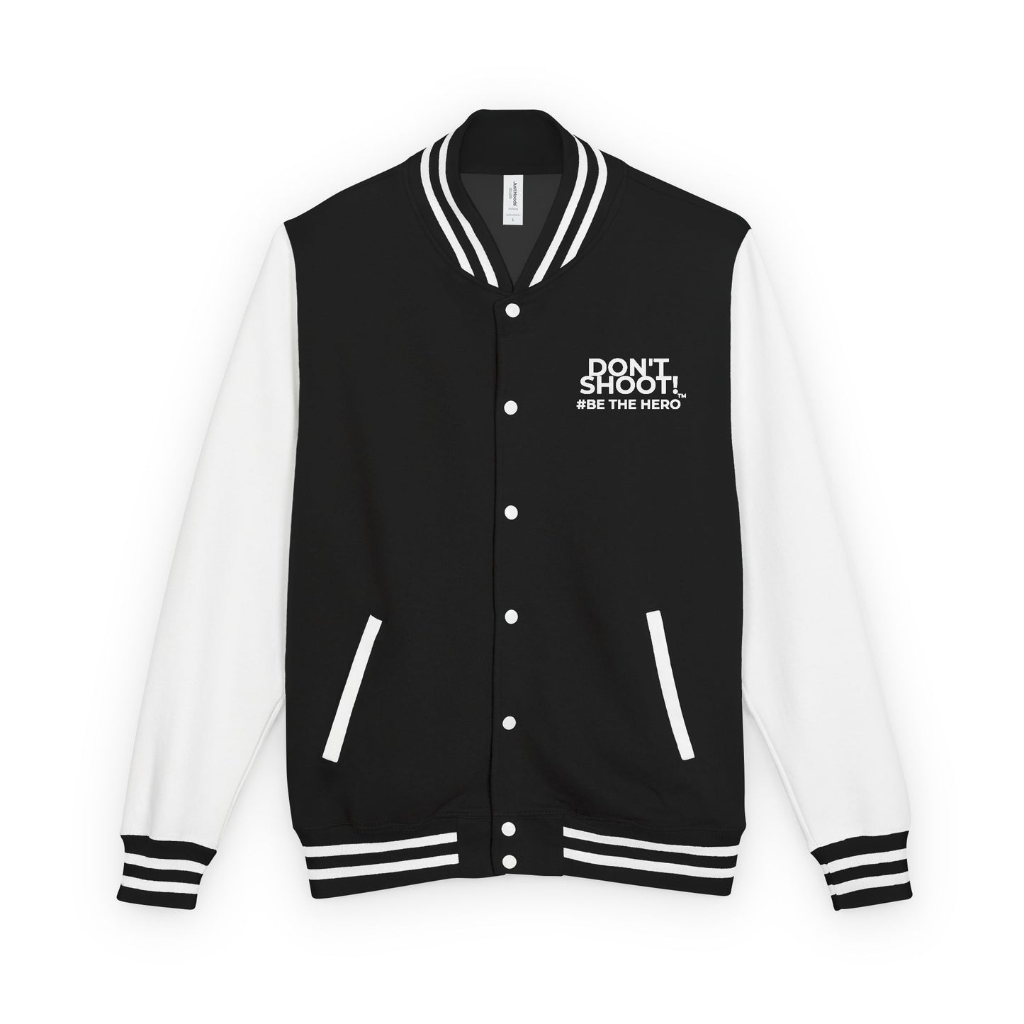 Don't Shoot! #Be The Hero™Unisex Heavyweight Letterman Jacket