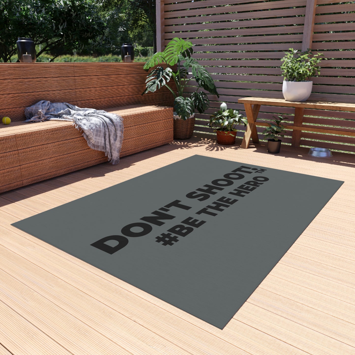 DON'T SHOOT! #BE THE HERO™ OUTDOOR RUG WORLDWIDE SHIPPING