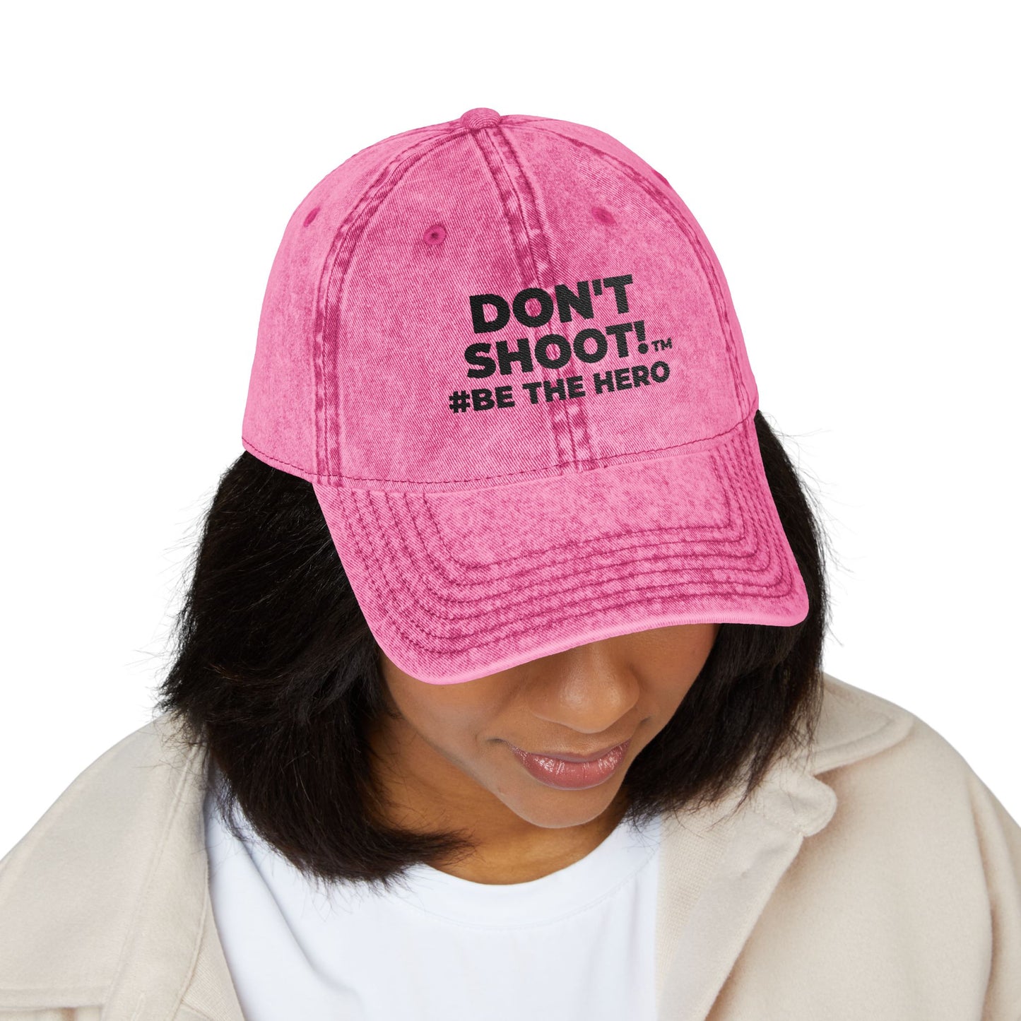 DON'T SHOOT! #BE THE HERO™ VINTAGE EMBROIDERED CAP WORLDWIDE