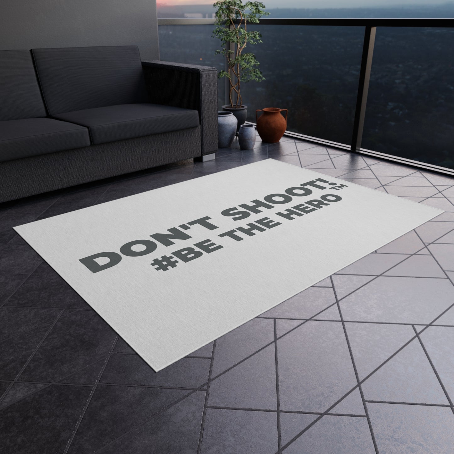 DON'T SHOOT! #BE THE HERO™ OUTDOOR RUG WORLDWIDE SHIPPING