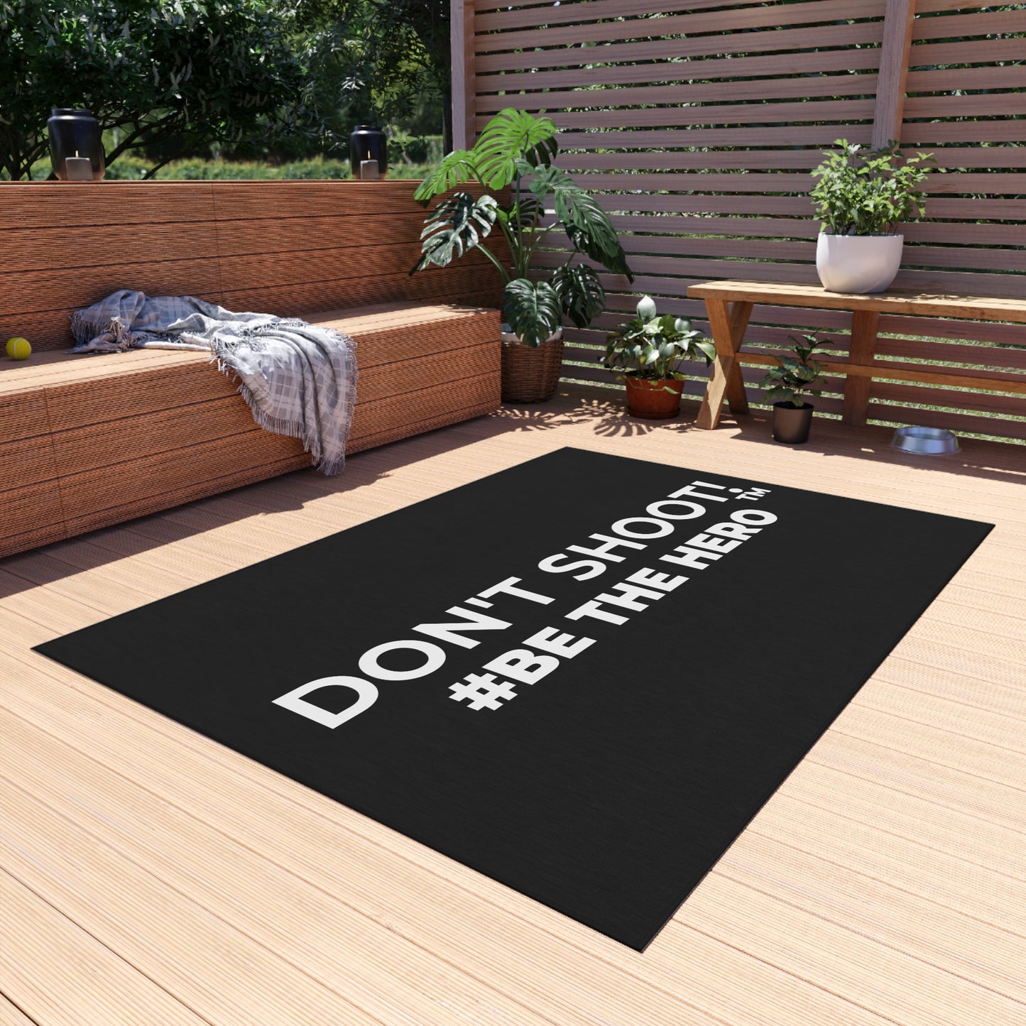 DON'T SHOOT! #BE THE HERO™ OUTDOOR RUG WORLDWIDE SHIPPING