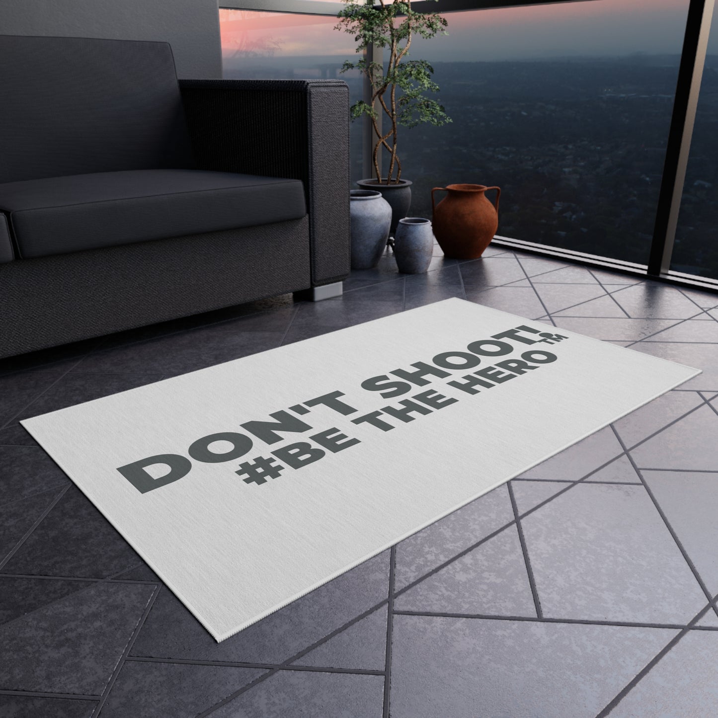 DON'T SHOOT! #BE THE HERO™ OUTDOOR RUG WORLDWIDE SHIPPING