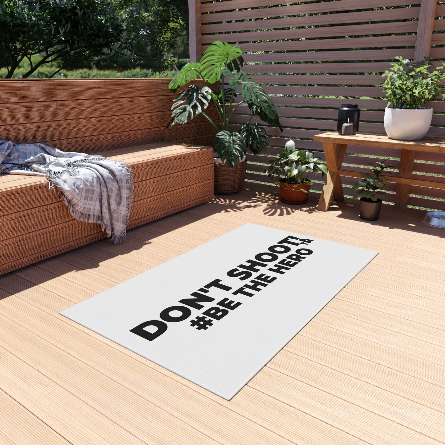 DON'T SHOOT! #BE THE HERO™ OUTDOOR RUG WORLDWIDE SHIPPING