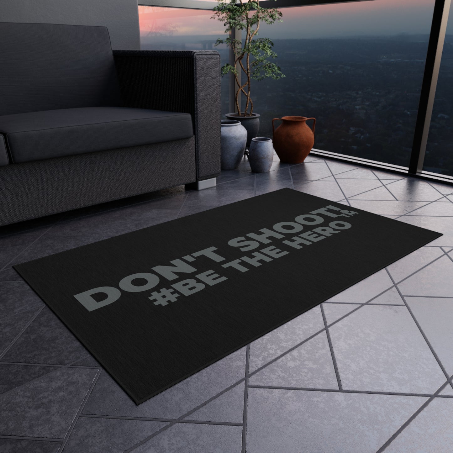 DON'T SHOOT! #BE THE HERO™ OUTDOOR RUG WORLDWIDE SHIPPING
