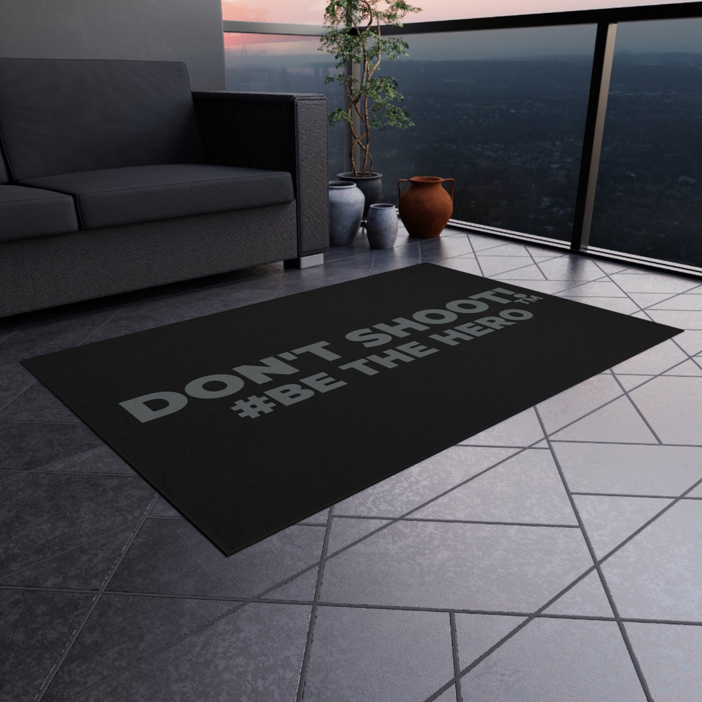 DON'T SHOOT! #BE THE HERO™ OUTDOOR RUG WORLDWIDE SHIPPING