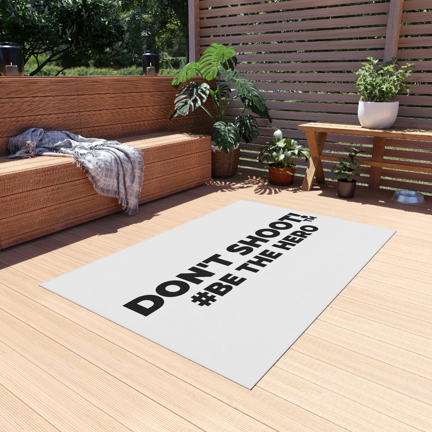 DON'T SHOOT! #BE THE HERO™ OUTDOOR RUG WORLDWIDE SHIPPING