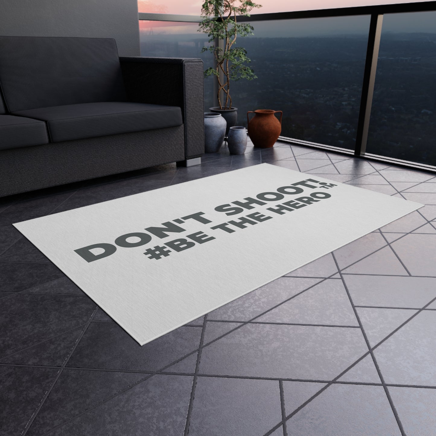 DON'T SHOOT! #BE THE HERO™ OUTDOOR RUG WORLDWIDE SHIPPING
