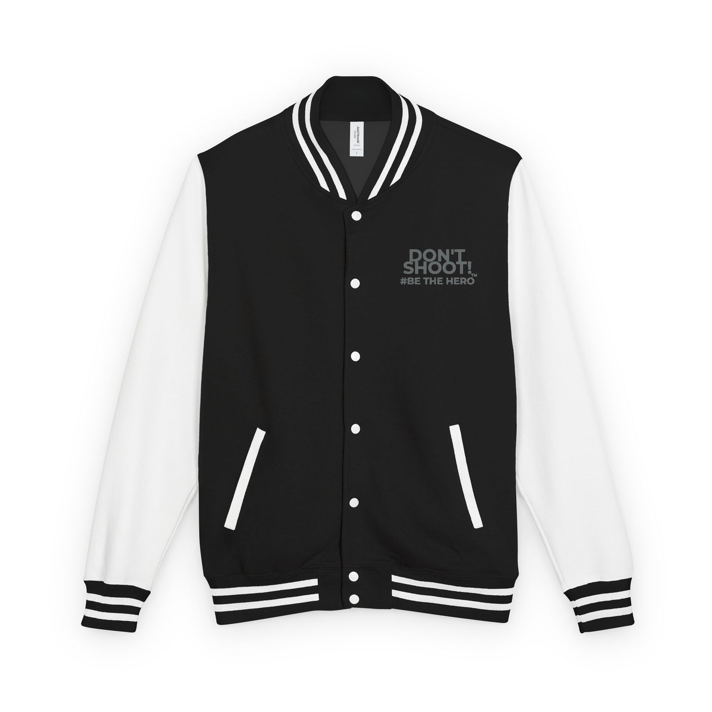 Don't Shoot! #Be The Hero™ Unisex Heavyweight Letterman Jacket